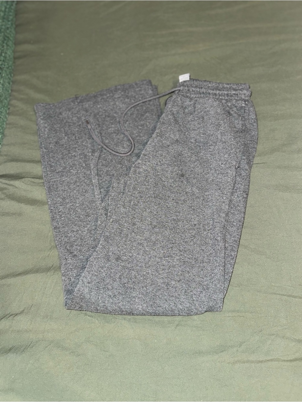 Women's Gray Fleece Joggers with Elastic Waist and Pockets